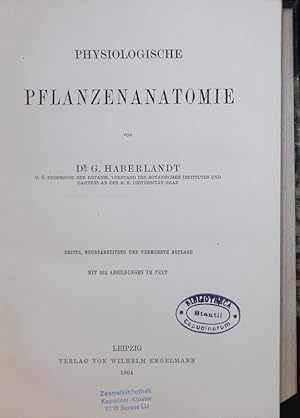 Seller image for Physiologische Pflanzenanatomie. Ed. 3. for sale by Antiquariat Bookfarm