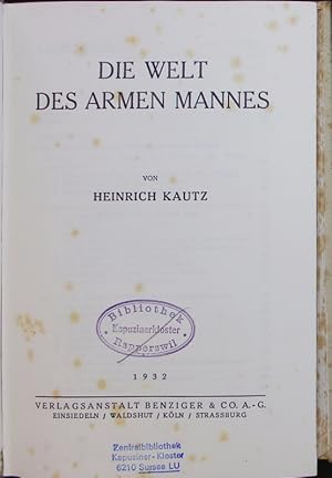 Bild des Verkufers fr Die Welt des armen Mannes. zum Verkauf von Antiquariat Bookfarm