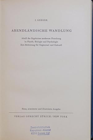 Seller image for Abendlndische Wandlung. for sale by Antiquariat Bookfarm