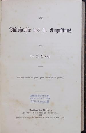 Bild des Verkufers fr Die Philosophie des hl. Augustinus. zum Verkauf von Antiquariat Bookfarm