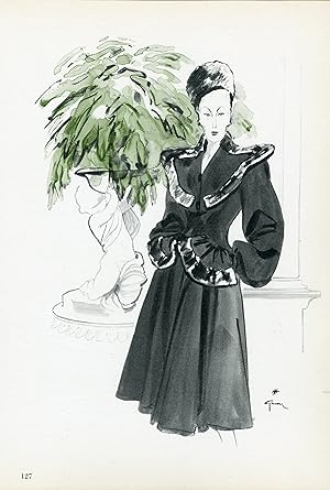"MARCELLE DORMOY" Annonce originale entoilée parue dans PLAIRE illustrée par GRUAU (1945)