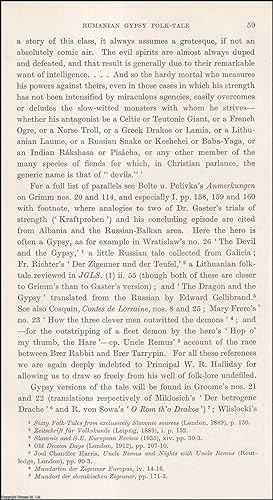 Seller image for The Gypsy and the Devil: Rumanian (part 5) Gypsy Folk-Tales. An uncommon original article from the Journal of the Gypsy Lore Society, Jublilee Number, 1938. for sale by Cosmo Books