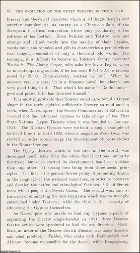 Imagen del vendedor de The Evolution of the Gypsy Theatre in the U.S.S.R. An uncommon original article from the Journal of the Gypsy Lore Society, 1935. a la venta por Cosmo Books