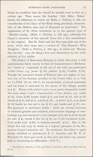 Seller image for The Beauty Like the Sun: Rumanian (part 3) Gypsy Folk-Tales. An uncommon original article from the Journal of the Gypsy Lore Society, 1936. for sale by Cosmo Books