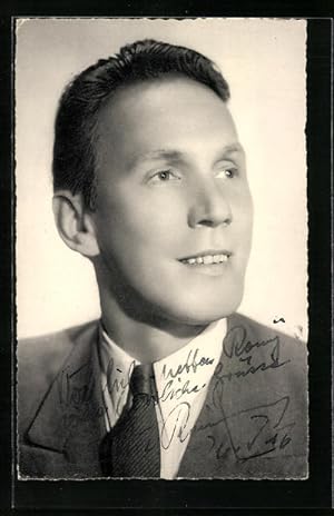 Ansichtskarte Schauspieler Kurt Reimann im Anzug, Autograph