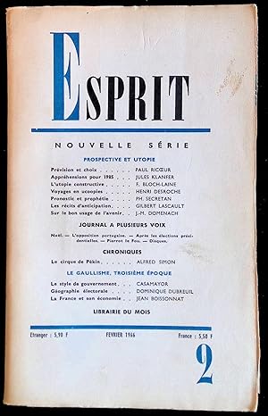 Imagen del vendedor de Esprit n346, fvrier 1966 - Prospective et utopie. Le Gaullisme, troisime poque a la venta por LibrairieLaLettre2