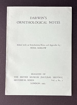 Immagine del venditore per DARWIN'S ORNITHOLOGICAL NOTES. venduto da Bjarne Tokerud Bookseller