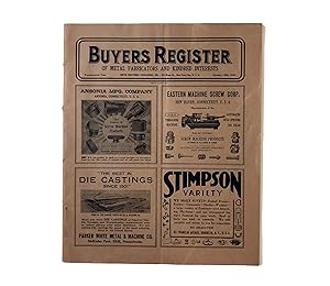 The Buyers Register of Metal Fabricators and Kindred Interests, January 15th, 1933. 1930s Periodi...