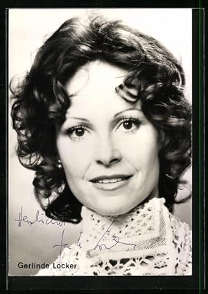 Ansichtskarte Schauspielerin Gerlinde Locker im Portrait, Autograph