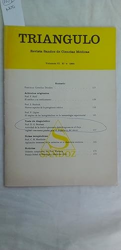 Immagine del venditore per Tringulo. Sandoz. Revista Sandoz de Ciencias Mdicas. (Revista mdica). Volumen VI. Nmero 4. 1964. venduto da Librera "Franz Kafka" Mxico.