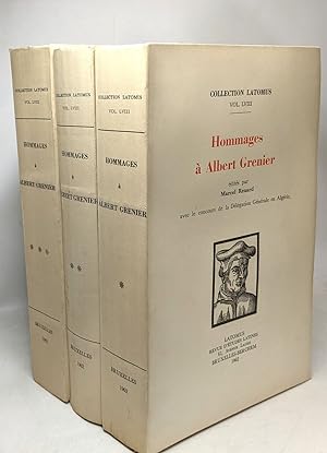 Hommages à Albert Grenier - Collection Latomus VOL. LVIII - TOME 1 2 & 3 - Edités par Marcel Rena...