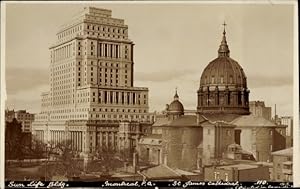 Ansichtskarte / Postkarte Montreal Québec Kanada, Sun Life Building, St. James Cathedral