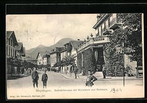 Ansichtskarte Meyringen, Bahnhofstrasse mit Wylerhorn und Rothhorn