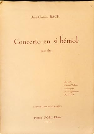 Bild des Verkufers fr Concerto en si bmol pour alto (Ralisation de A. Massis) zum Verkauf von Paul van Kuik Antiquarian Music
