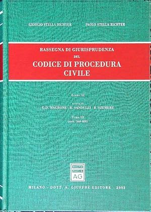 Image du vendeur pour Codice di procedura civile anni 1999-2001 Libro II Tomo III art. 360-408 mis en vente par Librodifaccia