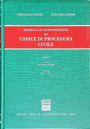 Image du vendeur pour Codice di procedura civile. Anni 1996-1998 Libro I Tomo II art. 75-111 mis en vente par Librodifaccia