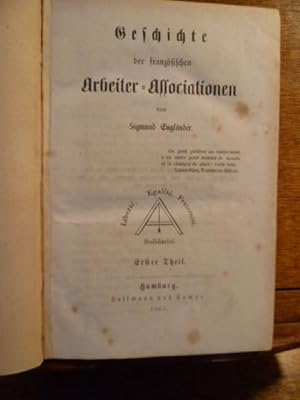 Imagen del vendedor de Geschichte der franzsischen Arbeiter-Associationen. a la venta por Librairie L'Abac / Gimmic SRL