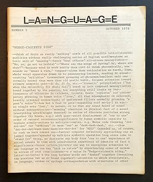 Imagen del vendedor de L=A=N=G=U=A=G=E 5 (Language, Volume 1, Number 5; October 1978) a la venta por Philip Smith, Bookseller