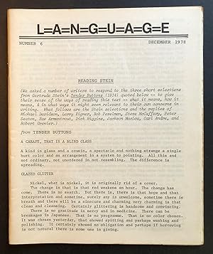 Immagine del venditore per L=A=N=G=U=A=G=E 6 (Language, Volume 1, Number 6; December 1978) - Reading Stein venduto da Philip Smith, Bookseller