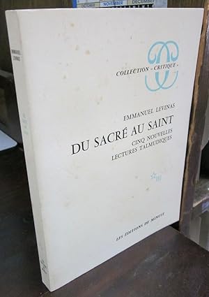 Seller image for Du sacre au saint: Cinq nouvelles lectures Talmudiques for sale by Atlantic Bookshop