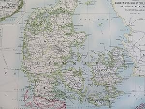 Kingdom of Denmark Iceland Faroe Island Schleswig-Holstein 1924 Johnston map
