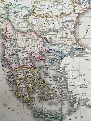Ottoman Balkans & Greece Albania Serbia Bulgaria c. 1844 A. Baedeker scarce map