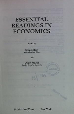 Seller image for Essential Readings in Economics for sale by books4less (Versandantiquariat Petra Gros GmbH & Co. KG)