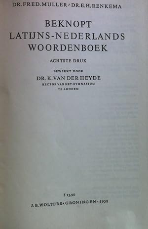 Seller image for Beknopt Latijns-Nederlands Woordenboek. for sale by books4less (Versandantiquariat Petra Gros GmbH & Co. KG)