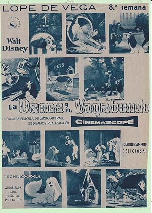 LA DAMA Y EL VAGABUNDO. Publicidad original de Prensa - Walt Disney