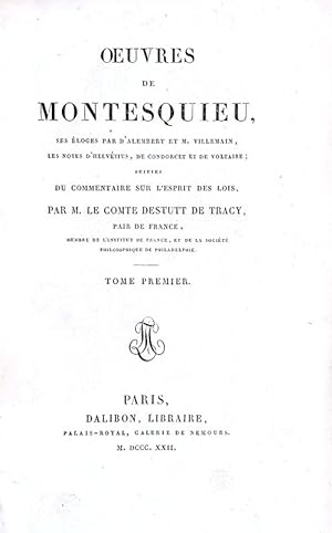 Oeuvres . ses éloges par D'Alambert et M. Villemain, les notes d'Helvetius, de Condorcet et de Vo...