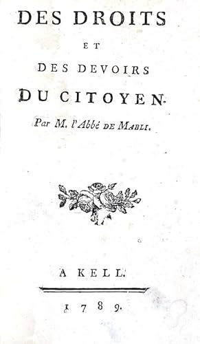 Des droits et des devoirs du citoyen.A Kell, s.n., 1789.