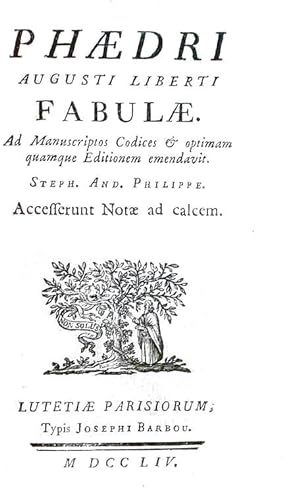 Fabulae. Ad manuscriptos codices et optimam quamque editionem emendavit.Lutetiae Parisiorum, typi...