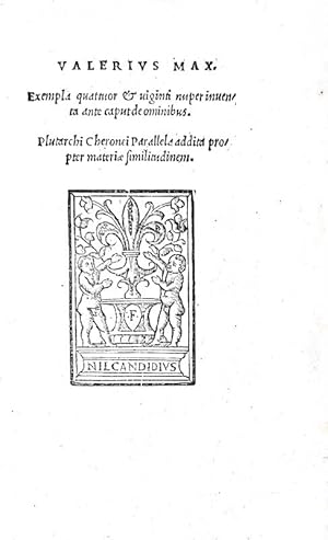 Exempla quattuor et viginti nuper inventa ante caput de omnibus. Plutarchi cheronei Parallela add...
