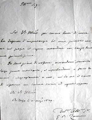 [Lettera autografa indirizzata al nobile Sig. Priore Leopoldo Ricasoli]., , Manoscritto cartaceo,...