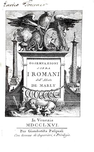 Osservazioni sopra i Romani.In Venezia, per Giambattista Pasquali, 1766.