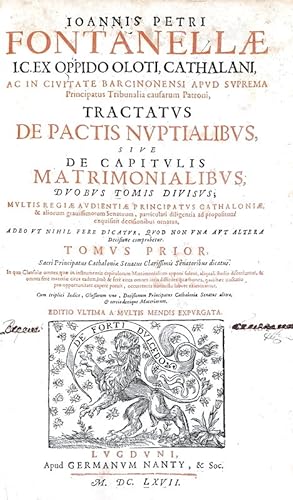 Tractatus de pactis nuptialibus sive capitulis matrimonialibus, duobus tomis divisus. Multis regi...