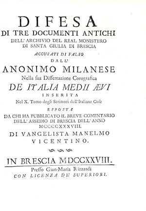 In dissertationem Italiae Medii Aevi censuarae 3. Viterbensis, Veneta et Brixiana: cum responsis ...