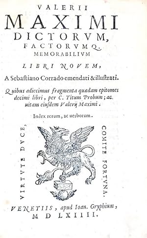 Dictorum, factorumq. memorabilium libri novem, a Sebastiano Corrado emendati & illustrati. Quibus...