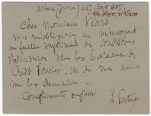 Image du vendeur pour Autograph letter signed mis en vente par Andreas Wiemer Historical Autographs