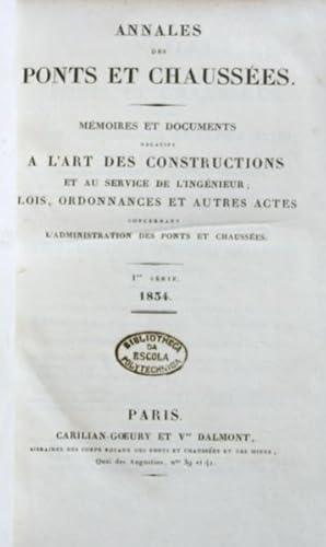 ANNALES DES PONTS ET CHAUSSÉES, 1ª SÉRIE, 1834.
