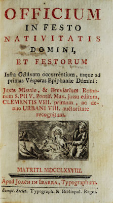 OFFICIUM IN FESTO NATIVITATIS DOMINI ET FESTORUM [ENCADERNAÇÃO ARTÍSTICA.]