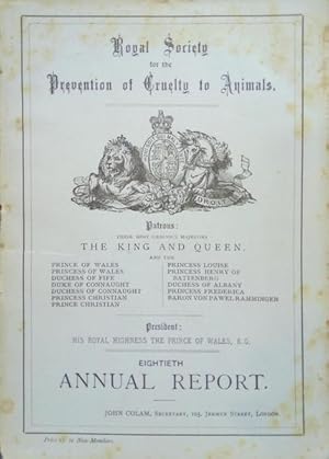 Seller image for EIGHTIETH REPORT OF THE ROYAL SOCIETY FOR THE PREVENTION OF CRUELTY TO ANIMALS. for sale by Livraria Castro e Silva