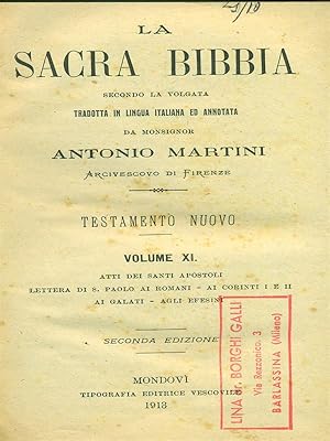 Immagine del venditore per La Sacra Bibbia. Volume XI venduto da Librodifaccia