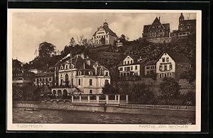 Ansichtskarte Tübingen, Schwabenhaus der Suevia am Neckar