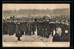 Ansichtskarte Bestattung russischer Revolutionsopfer vom März 1917