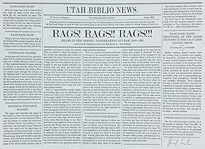 Rags! Rags!! Rags!!! Reams in the Desert: Papermaking in Utah, 1849-1893