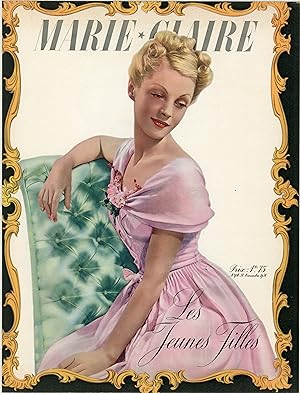 "MARIE-CLAIRE : LES JEUNES FILLES" Couverture originale entoilée 18/11/1938 (épreuve d'imprimeur)...