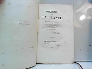 Bild des Verkufers fr Considrations sur la France zum Verkauf von JLG_livres anciens et modernes