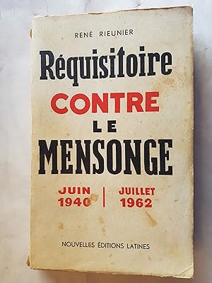 Seller image for Rquisitoire contre le mensonge for sale by Les Kiosques