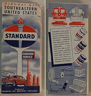 Immagine del venditore per 1949 STANDARD OIL COMPANY (INDIANA) SOUTHEASTERN UNITED STATES HIGHWAY MAP venduto da ROXY'S READERS